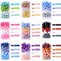 50Pcs/Lot 12mm Baby Teether Silicone Beads Round Silicone Bead Accessories for DIY Newborn Pacifier Chain Bracelet Chewable Toy