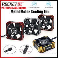 ROCKET-RC V2 25/30/35/40/50mm Metal Cooling Fan 32000/28000/21000/16000/10000RPM for 1/8 1/10 1/12 RC Car 540/550/3650 Motor ESC