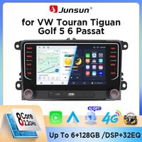 Junsun – 7-calowy samochodowy system audio z systemem Android, przeznaczony do samochodów VW/Volkswagen, Skoda Octavia, Golf 5 i 6, Touran, Passat B6, Polo, Jetta, wyposażony w port USB typu C,