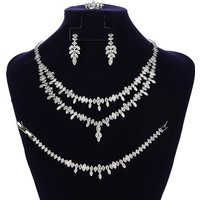 Jewelry Sets HADIYANA Pretty Water Drop Shape of Women Luxury Silver Color of Cubic Zircon Luxury BN9247 Wedding Party Gifts