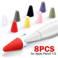8pcs For Apple Pencil Tip Soft Silicone Case Replacement Tips Case For Apple Pencil 1st 2nd Nib Protector Cover Stylus Pen Tip