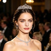 Sparkling Rhinestone Crown Silver Color Bridal Headpiece Wedding Hair Accessories Women Birthday Party Prom Tiara Gift