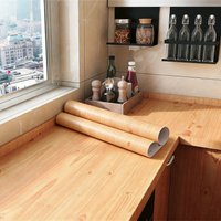Self Adhesive Wood Grain Wallpaper Waterproof Vinyl Film Removable Furniture Sticker for Wardrobe Desk Closet Bedroom Home Decor