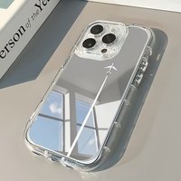 Minimalist Airplane Pattern Mirror Phone Case For iPhone 17 16 15 Pro Max 14 13 12 11 XS X XR 16 7 8 Plus 17E 16E Hard Cover