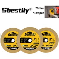 1/3/5pcs 75mm Diamond Cutting Disc Mini Diamond Saw Blade Glass Ceramic Cutting Grinding Tool for Cutting Metal Wood Steel