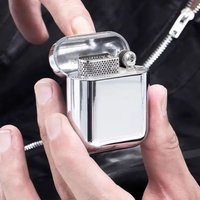 Unique Portable Flip-top Kerosene Lighter Creative Headphone Design Stainless Steel & Brass Material Mini gasoline lighter