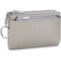 Fashion Soft Genuine Leather Women's Wallets Zipper Portable Purses Coin Holders Storage Bag with Keychain Money Bag Gift