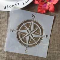 5" Compass Round North DIY Layering Stencils Wall Painting Scrapbook Coloring Embossing Album Decorative Paper Card Template