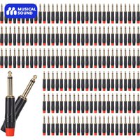 Musical Sound 1/4/24/100 Pieces 1/4 inch Audio Plugs TS Mono Solder 6.35 mm Stereo Connector for Speaker Guitar Microphone Cable