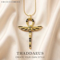 Necklace Cross of Life Ankh with Scarab,2021 Summer Brand New Fine Jewelry Europe 925 Sterling Silver Bijoux Gift For Women Men