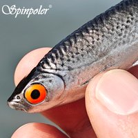 Spinpoler N.B. Shad Handmade Soft Lure Realistic Scale PVC Fishing Bait Sinking Paddle Tail Lure for Freshwater Saltwater Tackle