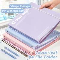 New Loose Leaf A4 File Folder Transparent Students Stationery Data Book Detachable Office Storage Booklet Back To School Gift