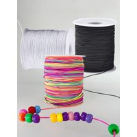 50Meters/Roll 1mm Sturdy String Rainbow , Black and White Cord for Jewelry Making, Beading Necklaces and Crafts