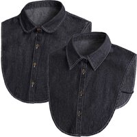 Adjustable Straps Denim Fake Collar Korean Style All-match Turtleneck Fake Collar Solid Color Clothes Accessories Shirt Collar