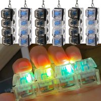 1/2pcs New Creative Transparent Stress Relief Mechanical Keyboard Tester LED Fidget Keychain with 2/4/9 Buttons Keyring for Kids