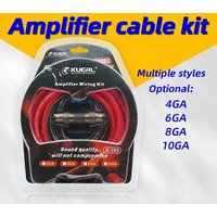 Car Amplifier Wiring Kit 10/8/6/4GA Car Amplifier Cable Set 60Amp Fuse Holder Set Subwoofer Modification Connection Cable Kit