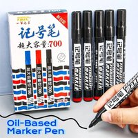 1/8/10Pcs Non-deletion Against Wate Quick Dry Permanent Markers Oil Marker for Art School Supply Black Marking Pen YQB02