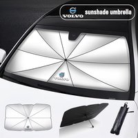 Car Windshield Sunshade Foldable For Volvo XC60 XC90 XC40 EX30 C40 S60 V60 S90 V90 V40 Car Sunscreen Cooling Supplies Keyring