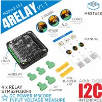 M5Stack Official 4-Channel Relay 13.2 Module V1.1 (STM32F030)