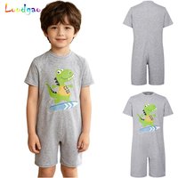 Adaptive Clothing Children Special Needs Jumpsuit Dinosaur Print Short Sleeve Back Zipper One Piece Bodysuit Rompers Sleepwear