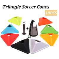 10PCS Football Training Disc Triangle Soccer Practice Field Marking Agility Training Cones Portable Equipment for Kids Adult