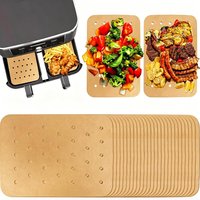 50/100 Pcs Air Fryer Paper Liners Non-Stick Perforated Baking Liners Oil Absorbing Parchment Paper Liner Air Fryer Liners Set