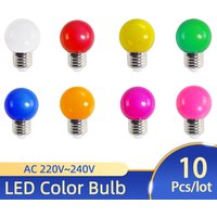 10Pcs Led Bulb Lamp E27 Colorful Led Light Lampada 3W AC 220V-240V Flashlight G45 Globe Bulbs for Home Praty Holiday Decor