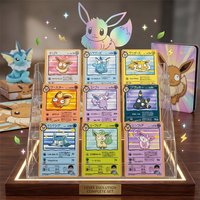 9Pcs/set DIY Proxy Anime PTCG Collection Card Eevee Umbreon Vaporeon Leafeon Sylveon Espeon Non-Foil Card Child Gifts