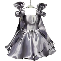 DTLumika Satin Bow Mini Party Dress Sweet Glossy Cocktail Dresses 2026 Fashionable Events Dress Popular Short Little Dresses