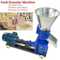 160/180 New Type Pellet Machine 150-250kg/H Animal Feed Food Making Mill Multi-function Household Granulator 220V/380V 4.5Kw