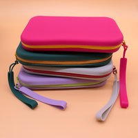 Square Silicone Cosmetic Storage Bag Large Capacity Travel Makeup Brush Holder Portable Waterproof Organizer for Cosmetics
