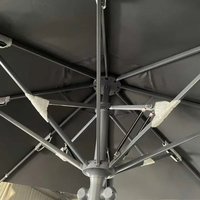 Wholesale 3m 4m Black Sunshade Big Size Aluminium Pole Parasols Umbrella Patio Outdoor Garden Umbrella With Black Steel Bases