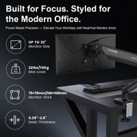 NearHub-Single Monitor Arm Mount Bracket, Articulating Stand with C Clamp, Full Motion, 13-32 in Screens up to 9kg, MS-001