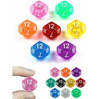 10pcs/set Polyhedral 12 Sided Dice Transparent D12 Dice for DND TRPG Table Game Entertainment Supplies