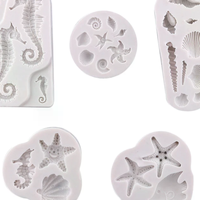 Sea animal mold DIY seahorse sea star shell silicone mold cake decoration