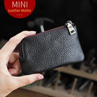 Kleine Mini-Geldbörse aus echtem Leder für Männer Frauen Multifunktions-Schlüssel ring Schlüssel anhänger Kartens chlitz Brieftasche tragbare Aufbewahrung Geld tasche
