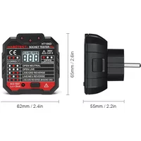 HT107 Pro Digital Socket Tester, 5mA/30mA RCD Test Smart Voltage Detector, Ground Zero Polarity Check, EU/US/UK Plug Optional