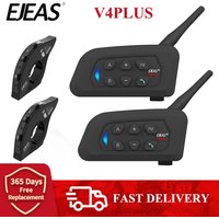 EJEAS V4 Plus Motorcycle Intercom Bluetooth Wireless Helmet Headset IP65 Waterproof FM Radio, Group Talking for 4 Rider 1500M image 4