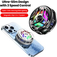 3-Gear Type-C Port Phone Cooler with Digital Display Semiconductor Cooling Fan Magnetic Cellphone Radiator for Heat Dissipation