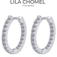 Girl Birthday Gift 18K White Gold Wedding 0.9CT Moissanite Diamond Women Engagement PT950 Platinum Valentine's Day Hoop Earrings