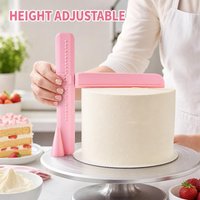 Adjustable Cake Scraper, 3 in 1 Plastic Cake Cream Smoother, Easy Cake Bench Scraper Edge Side Decorating Tool for Mousse Cheese