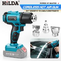 HILDA Cordless Handheld Hot Air Gun With Nozzle For Shrink Wrap PVC Welding Paint Removing DIY Craft Repair For Makita Battery