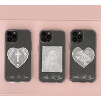 Vintage Lace Love Heart Angel Rabbit Phone Case For iPhone 17 Air 16 Pro Max 15 14 Plus 13 12 11 Shockproof Silicone Back Cover