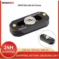 MAGICRIG DSLR-Kamera Mini-Schnellverschluss NATO-Schiene mit ARRI-Positionierungsschraube und Anti-Off-Pins für Kamerakäfig / NATO-Klemmzubehör