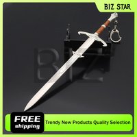 22cm/8.66in Baldur’s Gate Excalibur of Justice Metal Keychain Craft Game Peripheral Toy Sword Weapon Model Boy Birthday Gift Toy