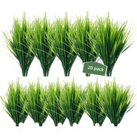 20PCS Artificial Plastic 7-branch Grass Plant Green Grass Imitation False Plant Home Decoration Gardening Grass Outdoor Dec