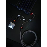 Huahuo Esports Pro 8K 1-to-2 Aviator Cable Magnetic Switch Keyboard Custom Braided Gaming Data Cable with Detachable Connector
