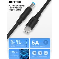 9-20V 5A 100W PD Trigger Cable, Fast Charging Fixed-Voltage Power Cord, Type-C to DC Power Cable, Suitable for Laptops / Routers