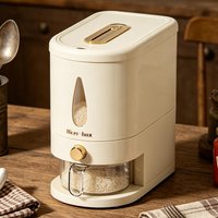 5kg Rice Dispenser Airtight Bin Cereal Container With Measuring Cup Grain Storage Pet Food Organizer Home Kitchen Pantry Counter