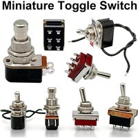 SPST Toggle Switch 12mm Cutout Rocker Contacts Switch ON-OFF Toggle with Wire 6A/125V Electric Guitar Switch Momentary